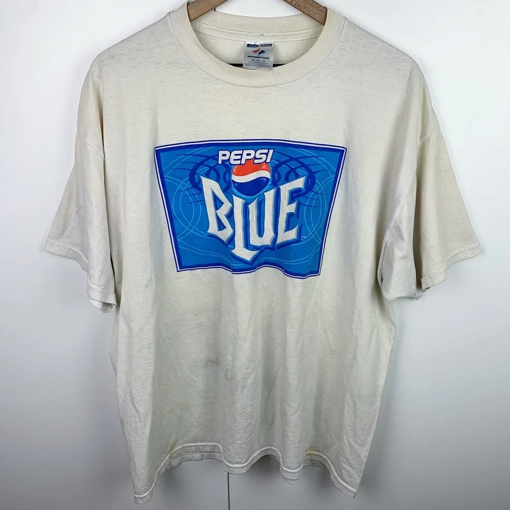 3 FOR $15 Vintage Pepsi Blue Soda White Jerzees Heavyweight Blend Short Sleeve